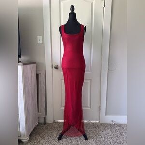 Elegant Red Sleeveless Dress